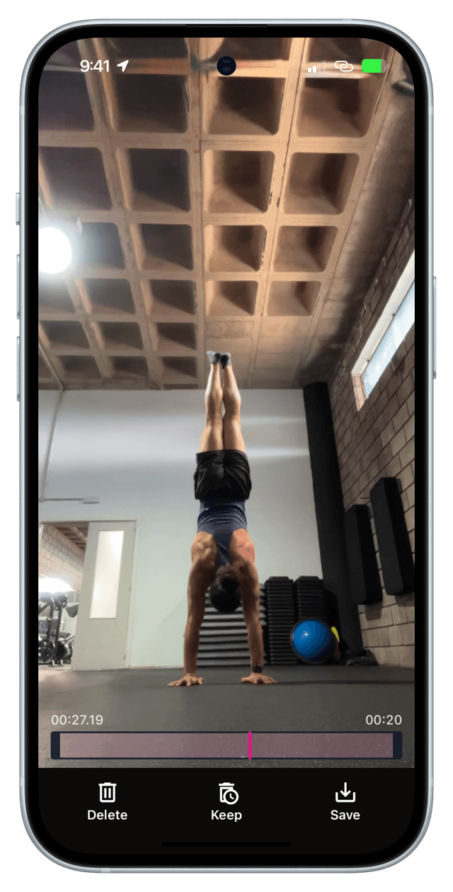 App screenshot scrubbing through a video